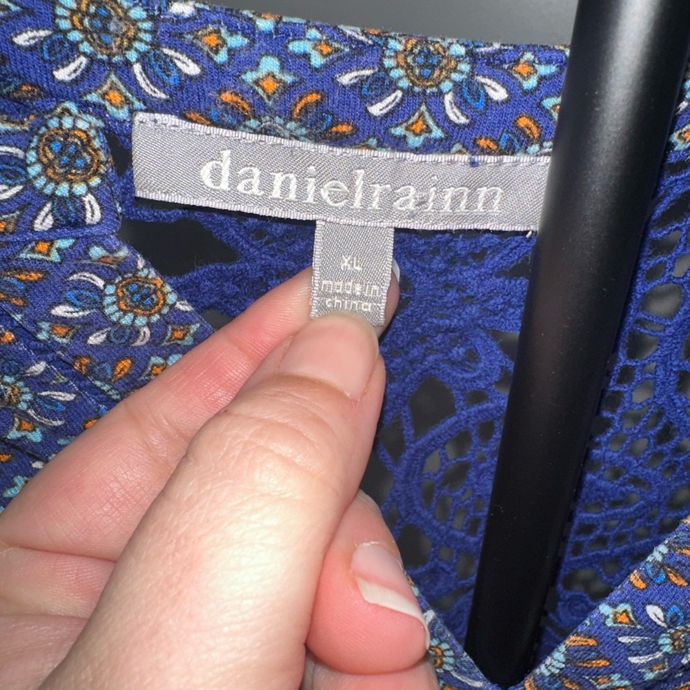 Daniel Rainn Blue Patterned Blouse - image 3